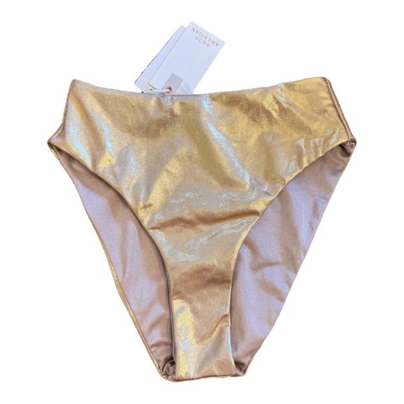 Good American High Waist Reversible Swim Bottoms in Mink Foil NWT - Picture 1 of 8